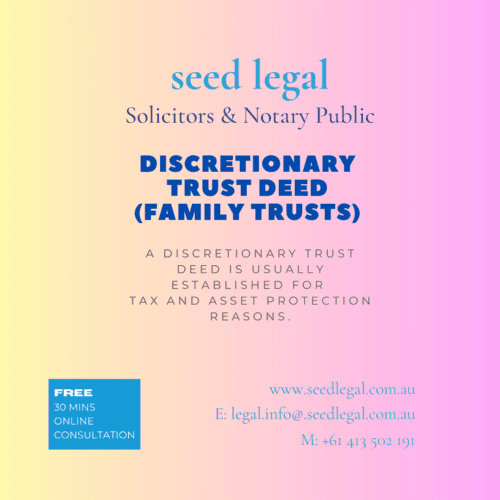 DISCRETIONARY TRUST DEED