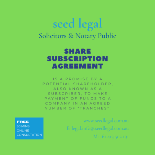 SHARE SUBSCRIPTION agreement