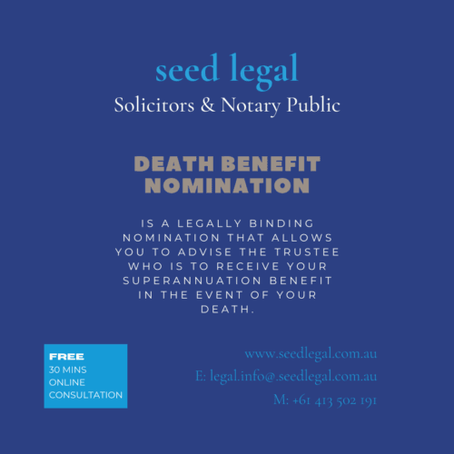 SMSF DEATH BENEFIT NOMINATION